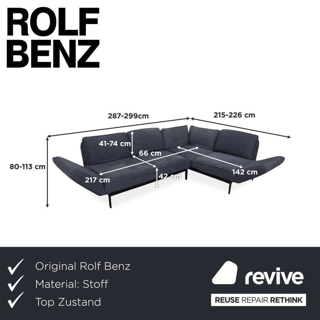 Rolf Benz Mera 386 Stoff Ecksofa Grau Sofa Couch