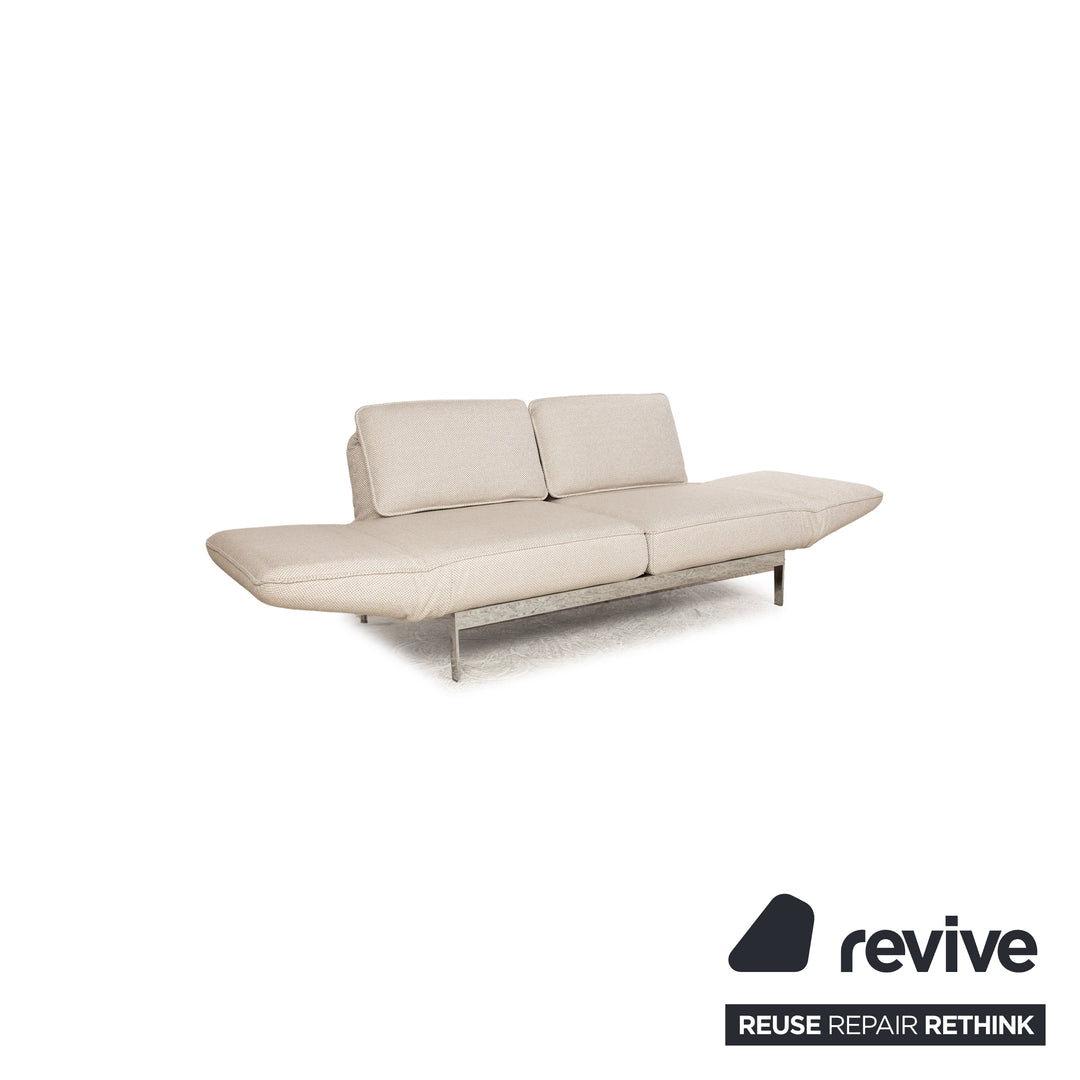 Rolf Benz Mera 386 canapé deux places en tissu beige crème avec fonction relax manuelle