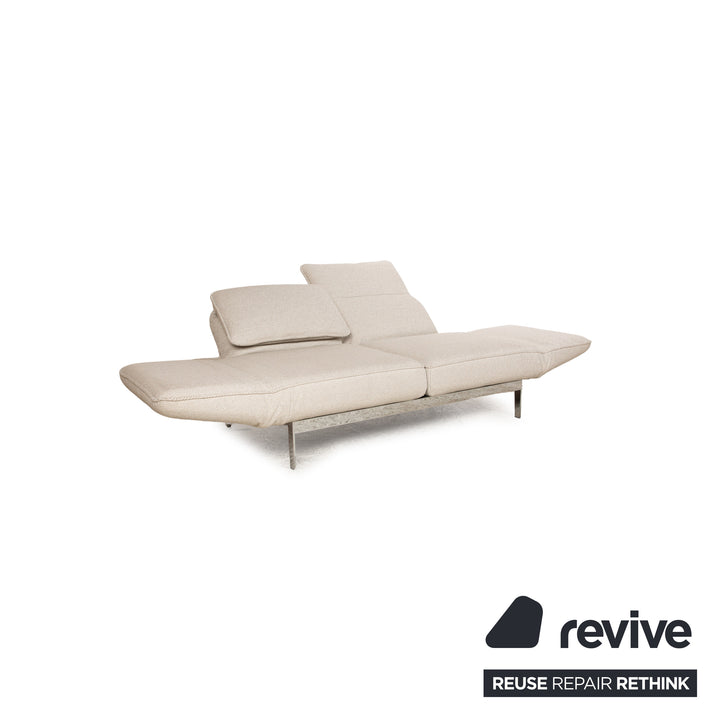 Rolf Benz Mera 386 canapé deux places en tissu beige crème avec fonction relax manuelle