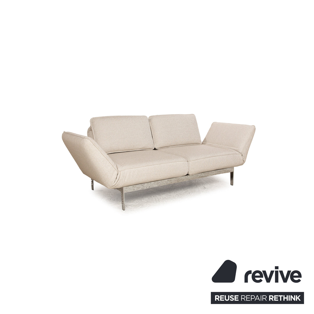 Rolf Benz Mera 386 canapé deux places en tissu beige crème avec fonction relax manuelle