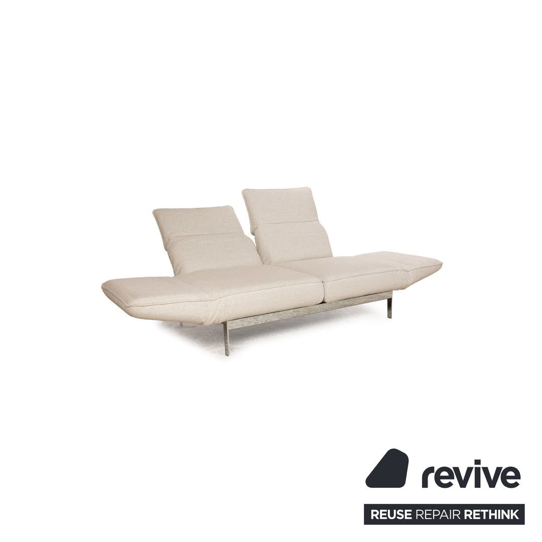 Rolf Benz Mera 386 canapé deux places en tissu beige crème avec fonction relax manuelle