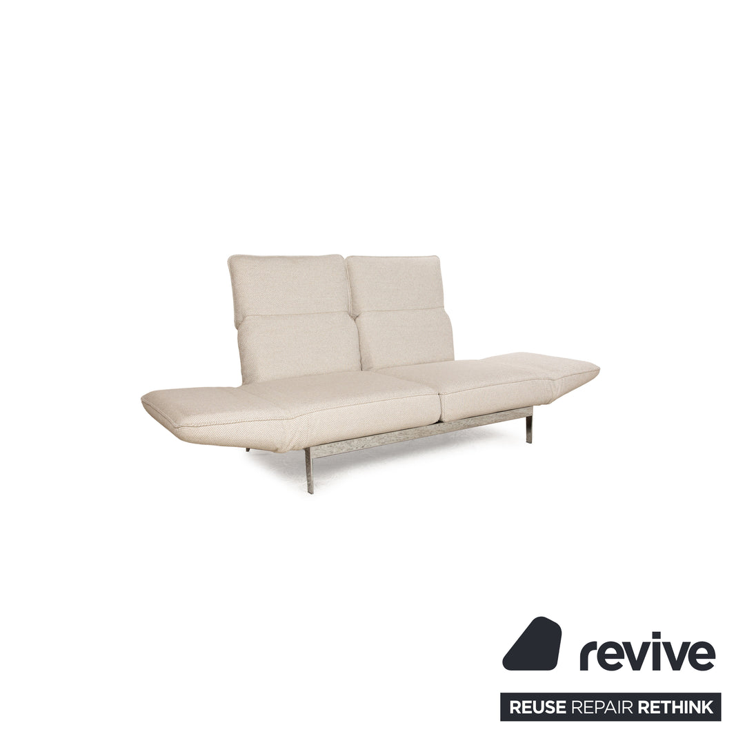 Rolf Benz Mera 386 canapé deux places en tissu beige crème avec fonction relax manuelle