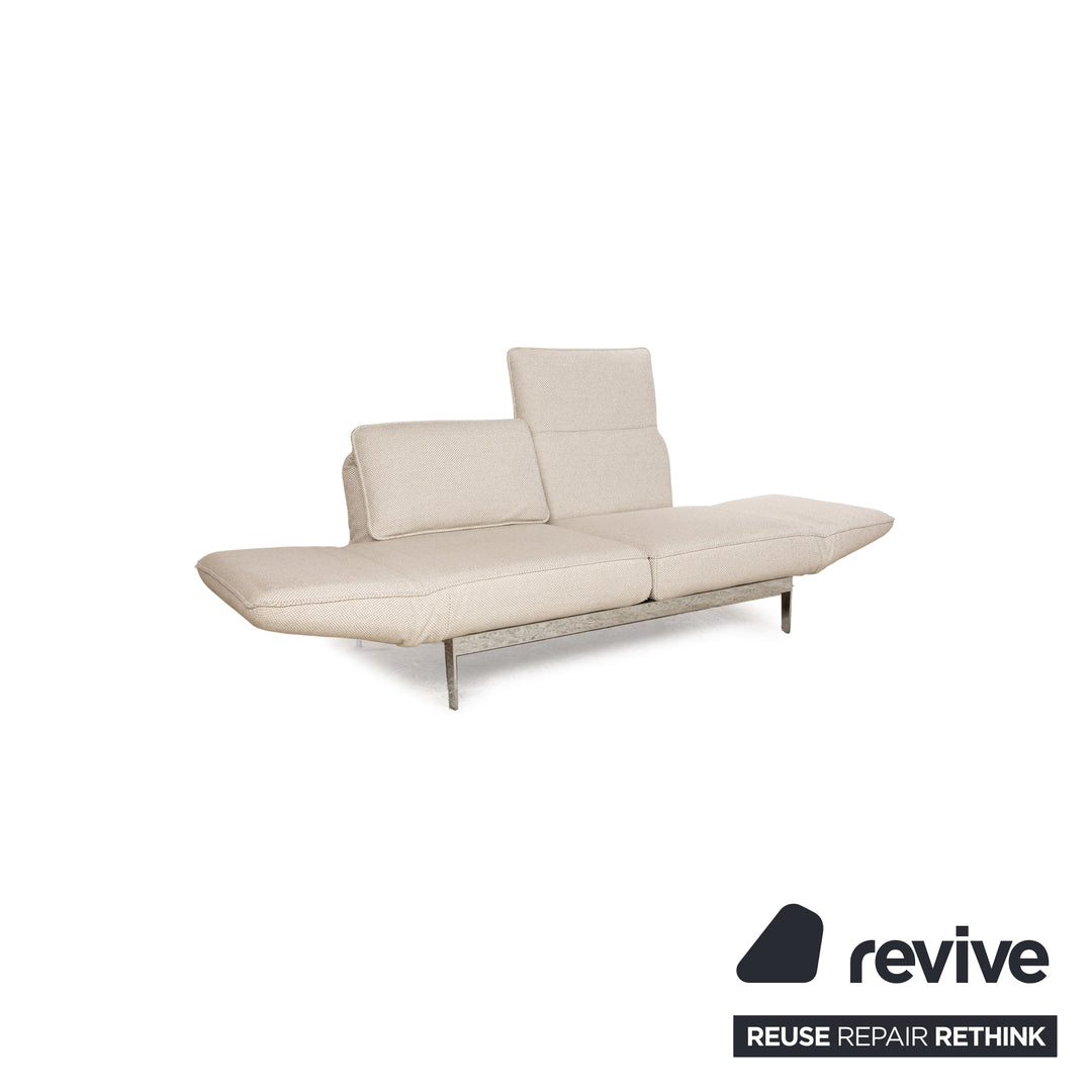 Rolf Benz Mera 386 canapé deux places en tissu beige crème avec fonction relax manuelle