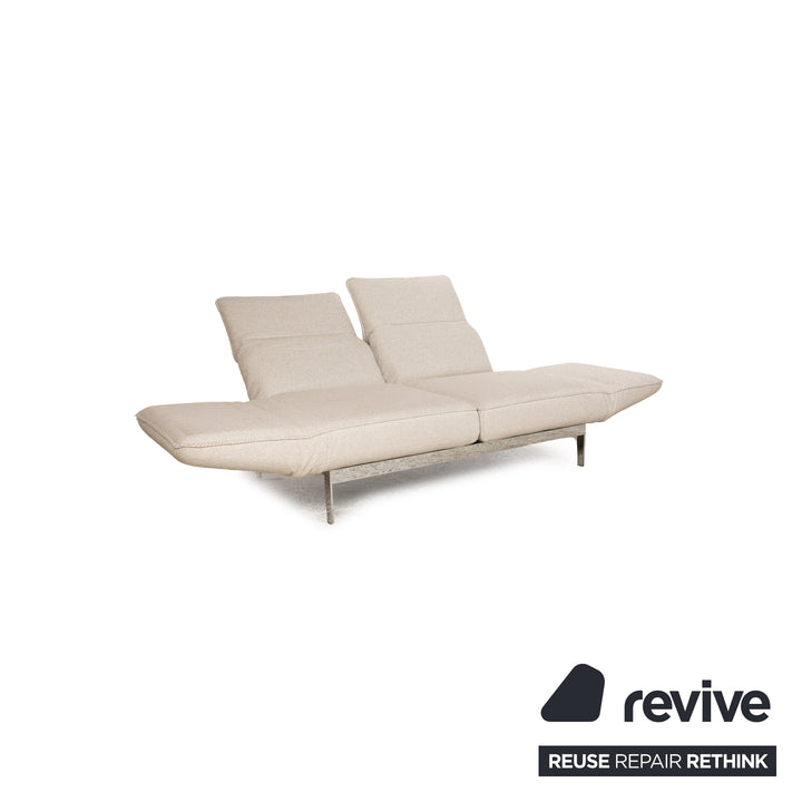 Rolf Benz Mera 386 canapé deux places en tissu beige crème avec fonction relax manuelle