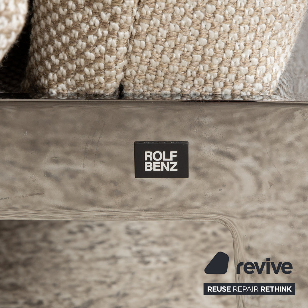 Rolf Benz Mera 386 canapé deux places en tissu beige crème avec fonction relax manuelle