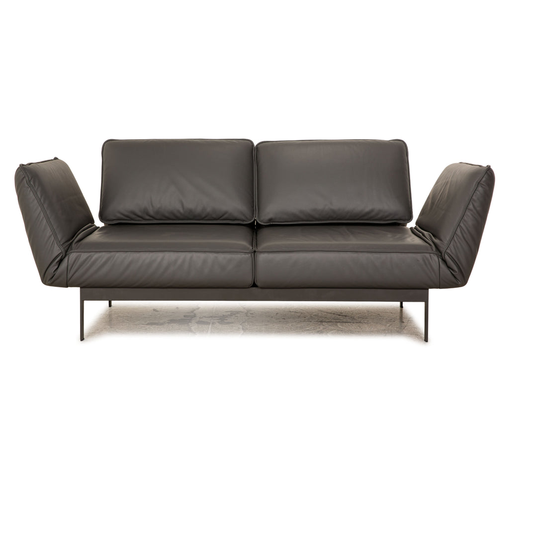 Rolf Benz Mera Leder Sofa Grau Dunkelgrau Zweisitzer Funktion Relaxfunktion Couch