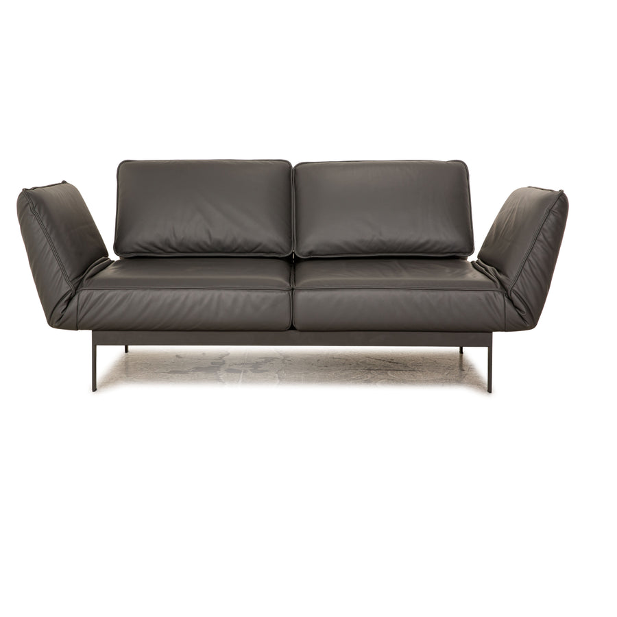 Rolf Benz Mera Leder Sofa Grau Dunkelgrau Zweisitzer Funktion Relaxfunktion Couch