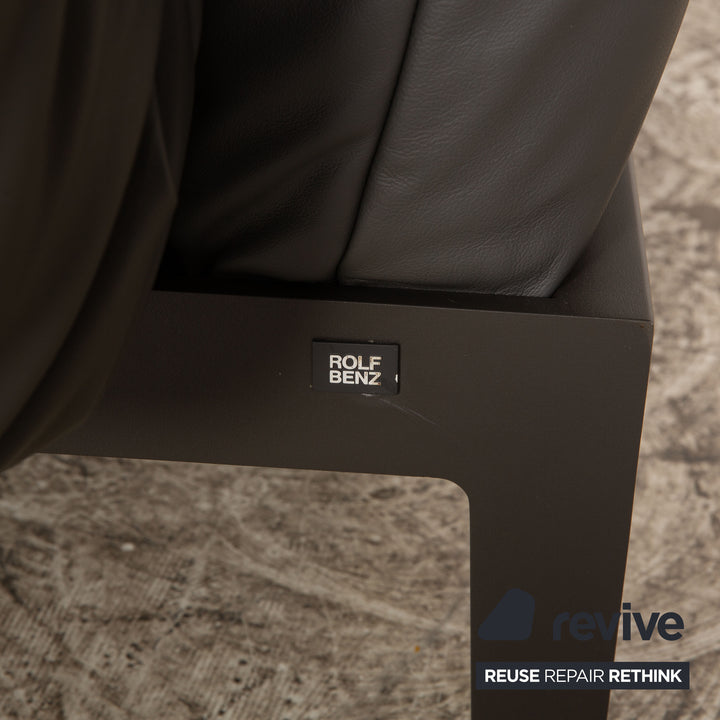 Rolf Benz Mera Leder Sofa Grau Dunkelgrau Zweisitzer Funktion Relaxfunktion Couch