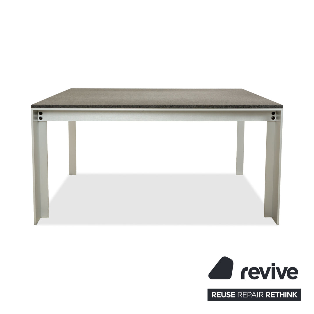 Rolf Benz Metall Esstisch Schwarz Anthrazit Granit Metall 150 x 150 x 75 cm