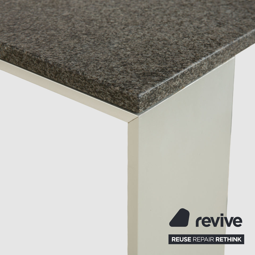 Rolf Benz Metall Esstisch Schwarz Anthrazit Granit Metall 150 x 150 x 75 cm