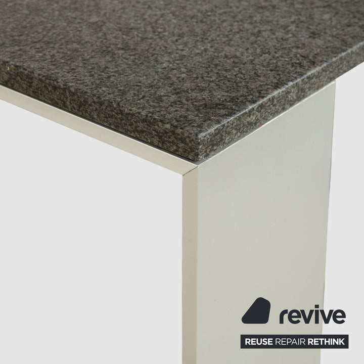 Rolf Benz Metall Esstisch Schwarz Anthrazit Granit Metall 150 x 150 x 75 cm