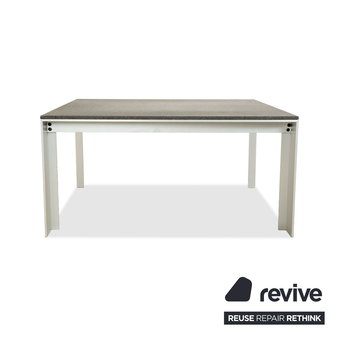 Rolf Benz Metall Esstisch Schwarz Anthrazit Granit Metall 150 x 150 x 75 cm
