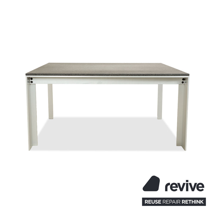 Rolf Benz Metall Esstisch Schwarz Anthrazit Granit Metall 150 x 150 x 75 cm