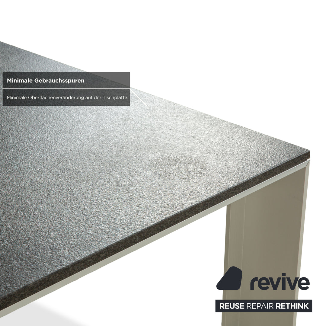 Rolf Benz Metall Esstisch Schwarz Anthrazit Granit Metall 150 x 150 x 75 cm