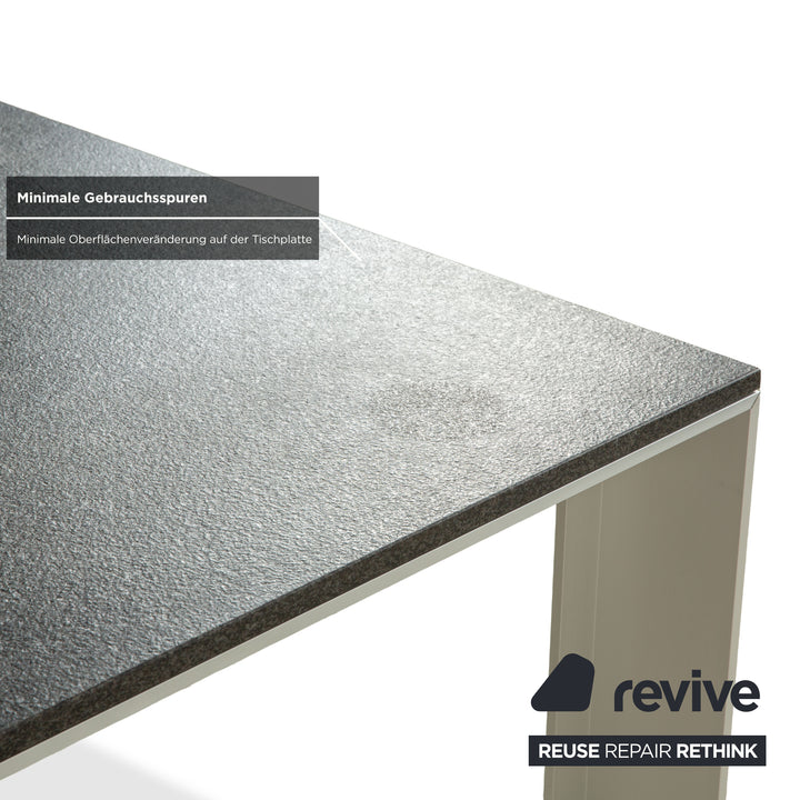 Rolf Benz Metall Esstisch Schwarz Anthrazit Granit Metall 150 x 150 x 75 cm