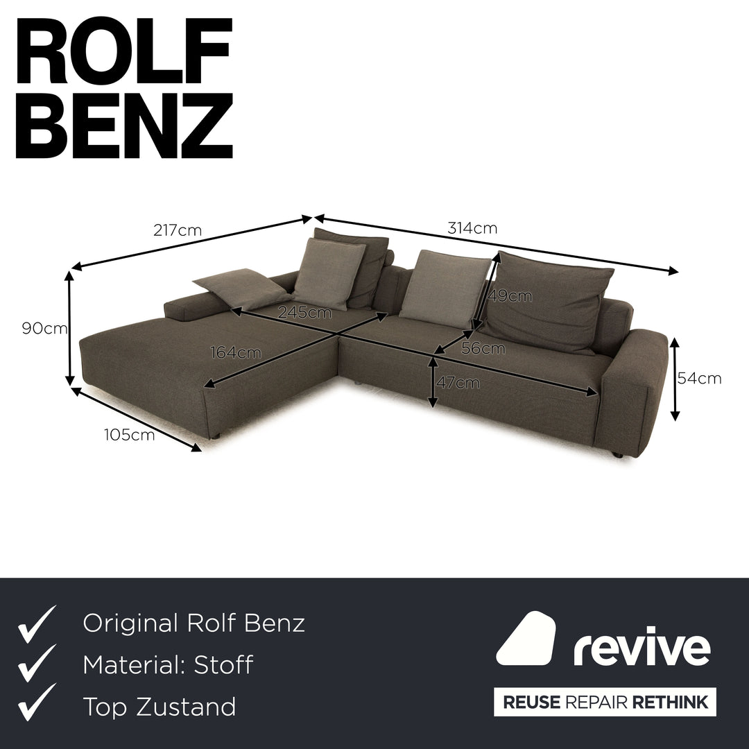 Rolf Benz Mio Stoff Ecksofa Grau Recamiere Links Sofa Couch