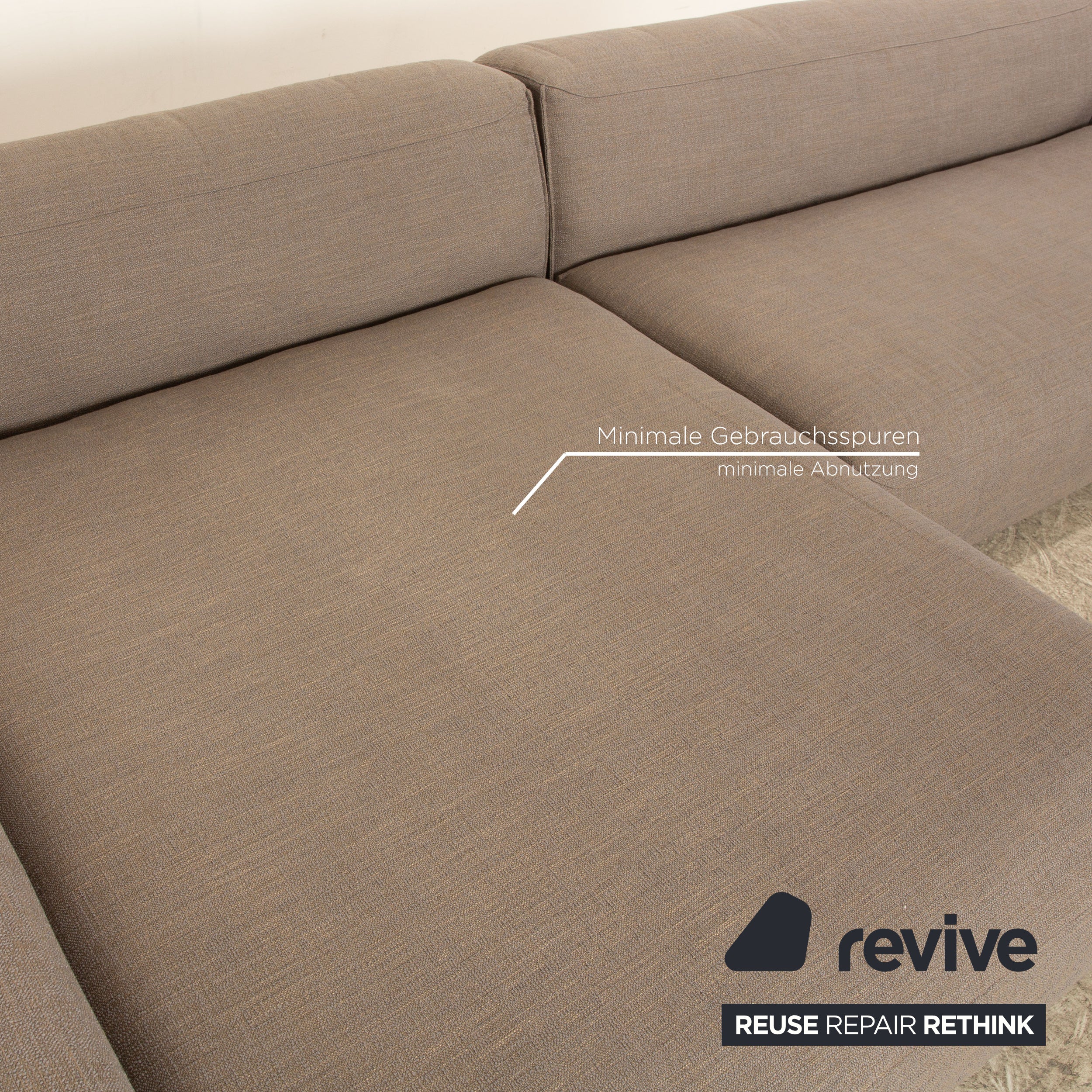 Rolf Benz Mio Fabric Sofa Set Grey Corner Sofa Stool Recamiere Left Sofa Couch