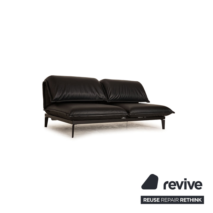 Rolf Benz Nova 340 Leder Zweisitzer Schwarz Sofa Couch Funktion