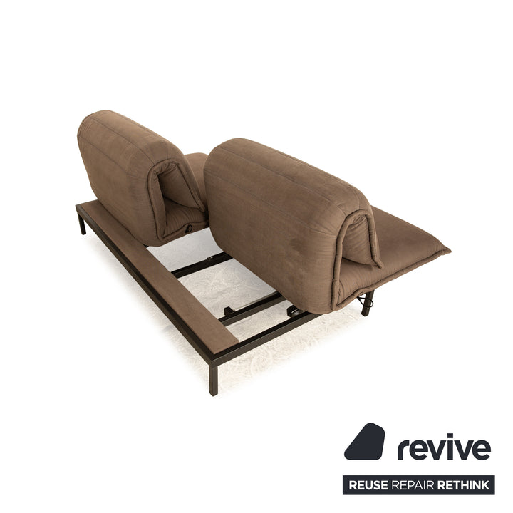 Rolf Benz Nova 340 fabric two-seater brown grey manual sleep function sofa couch