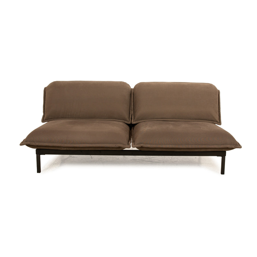 Rolf Benz Nova 340 fabric two-seater brown grey manual sleep function sofa couch