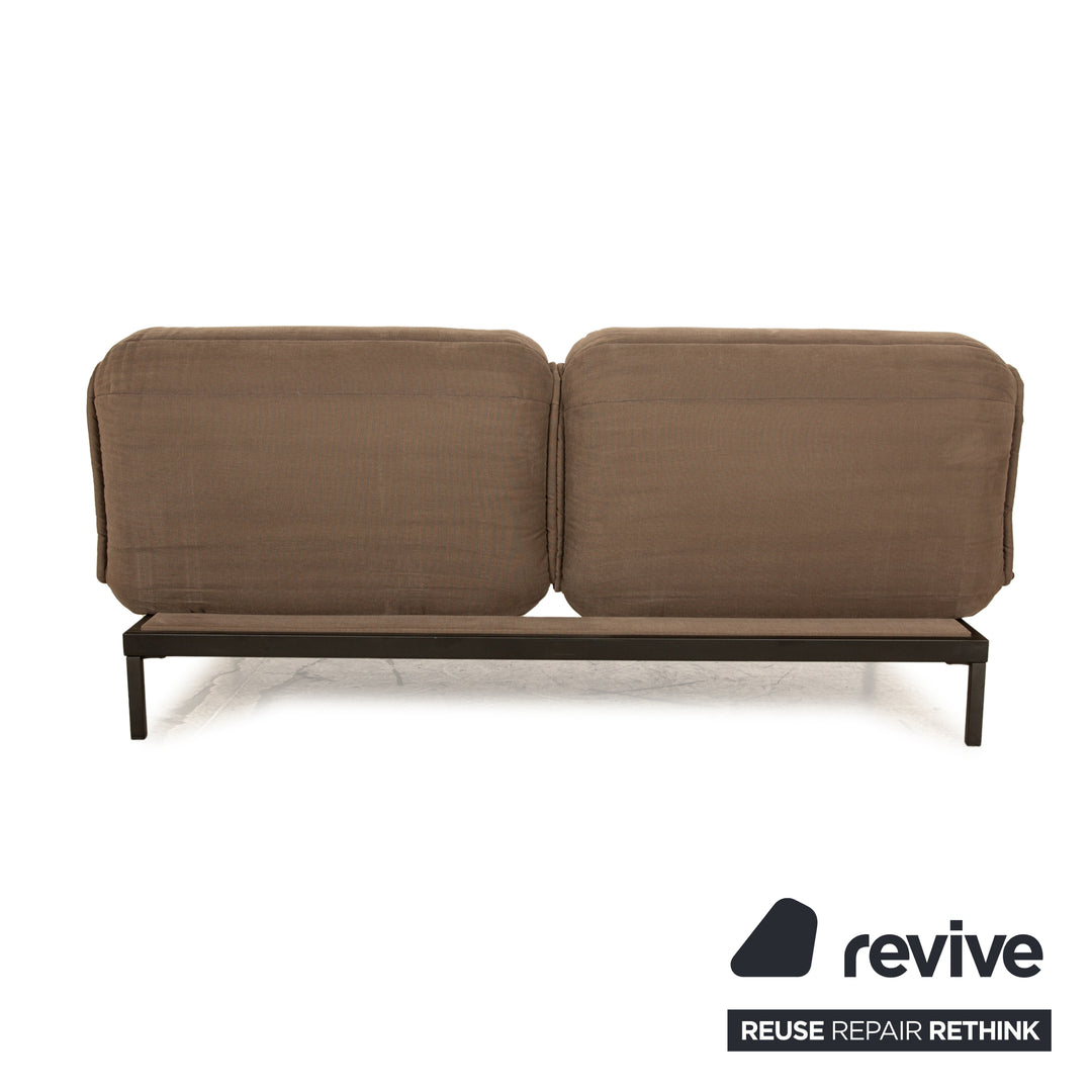 Rolf Benz Nova 340 fabric two-seater brown grey manual sleep function sofa couch