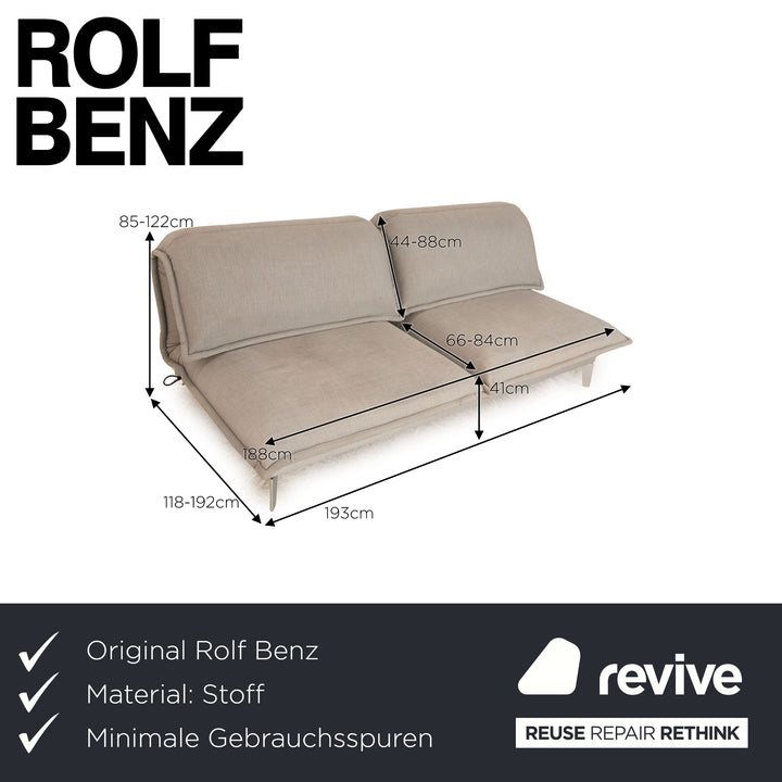 Rolf Benz Nova 340 fabric two-seater gray manual function