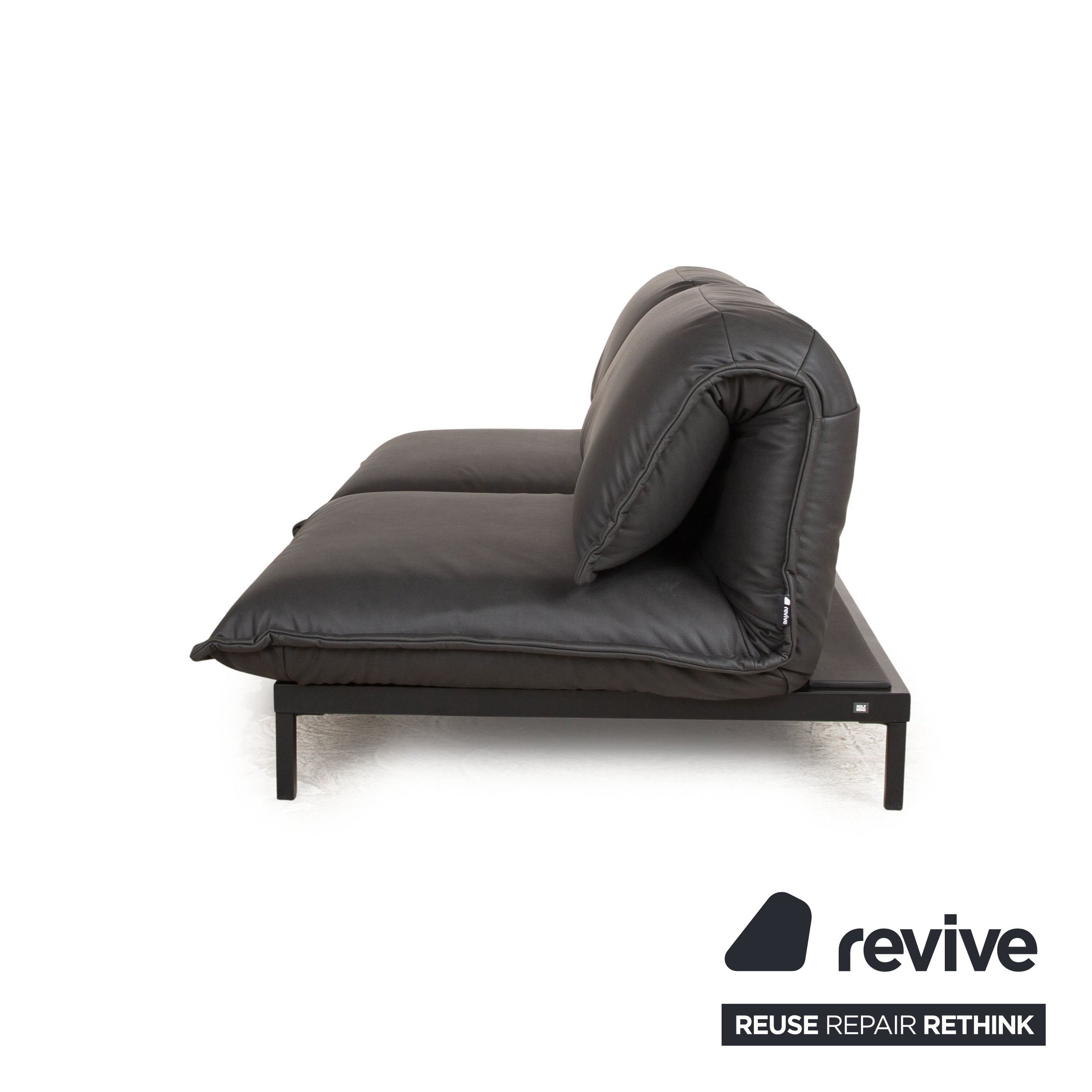 Rolf Benz Nova 340 veganes Leder Stoff Zweisitzer Grau Sofa Couch Neubezug