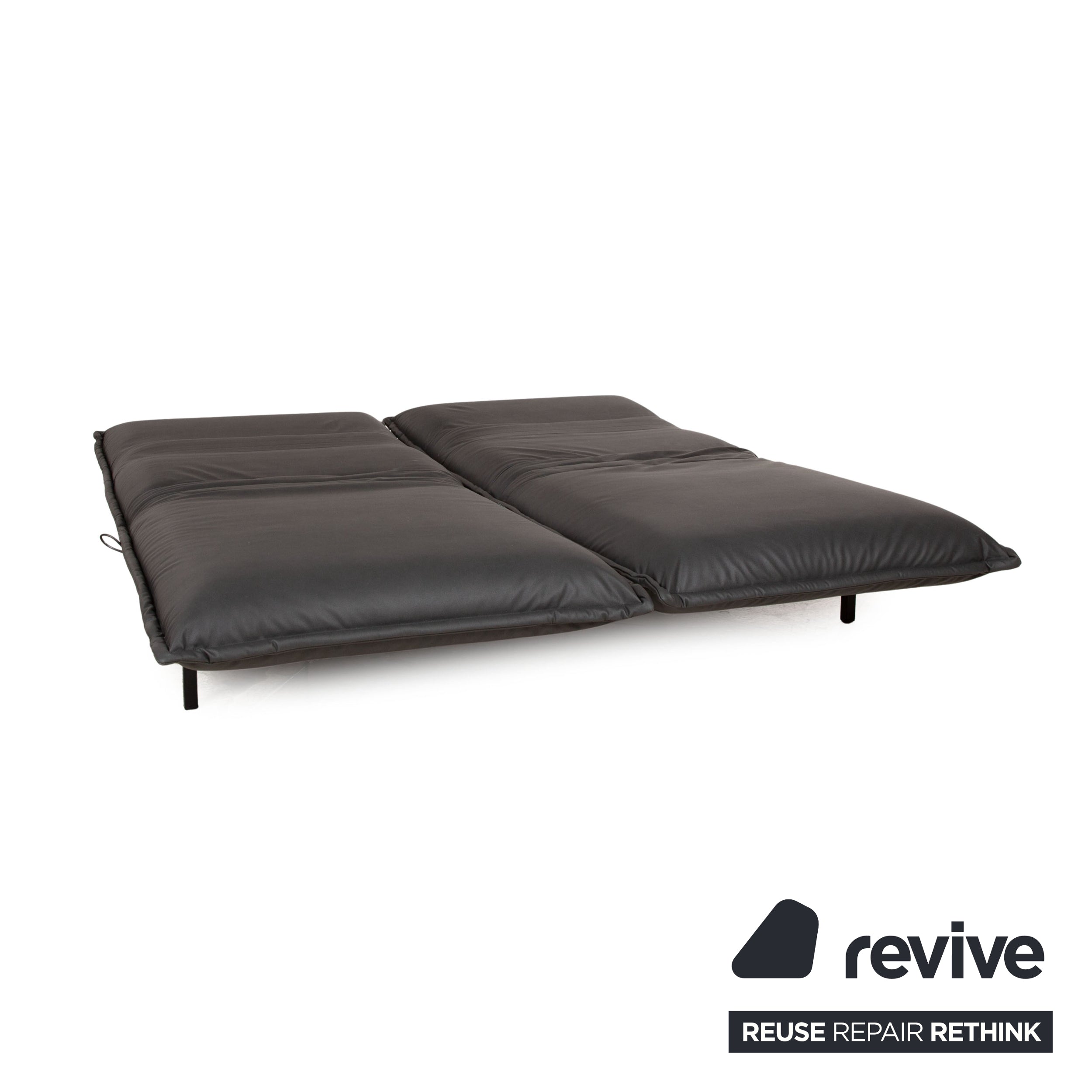 Rolf Benz Nova 340 veganes Leder Stoff Zweisitzer Grau Sofa Couch Neubezug