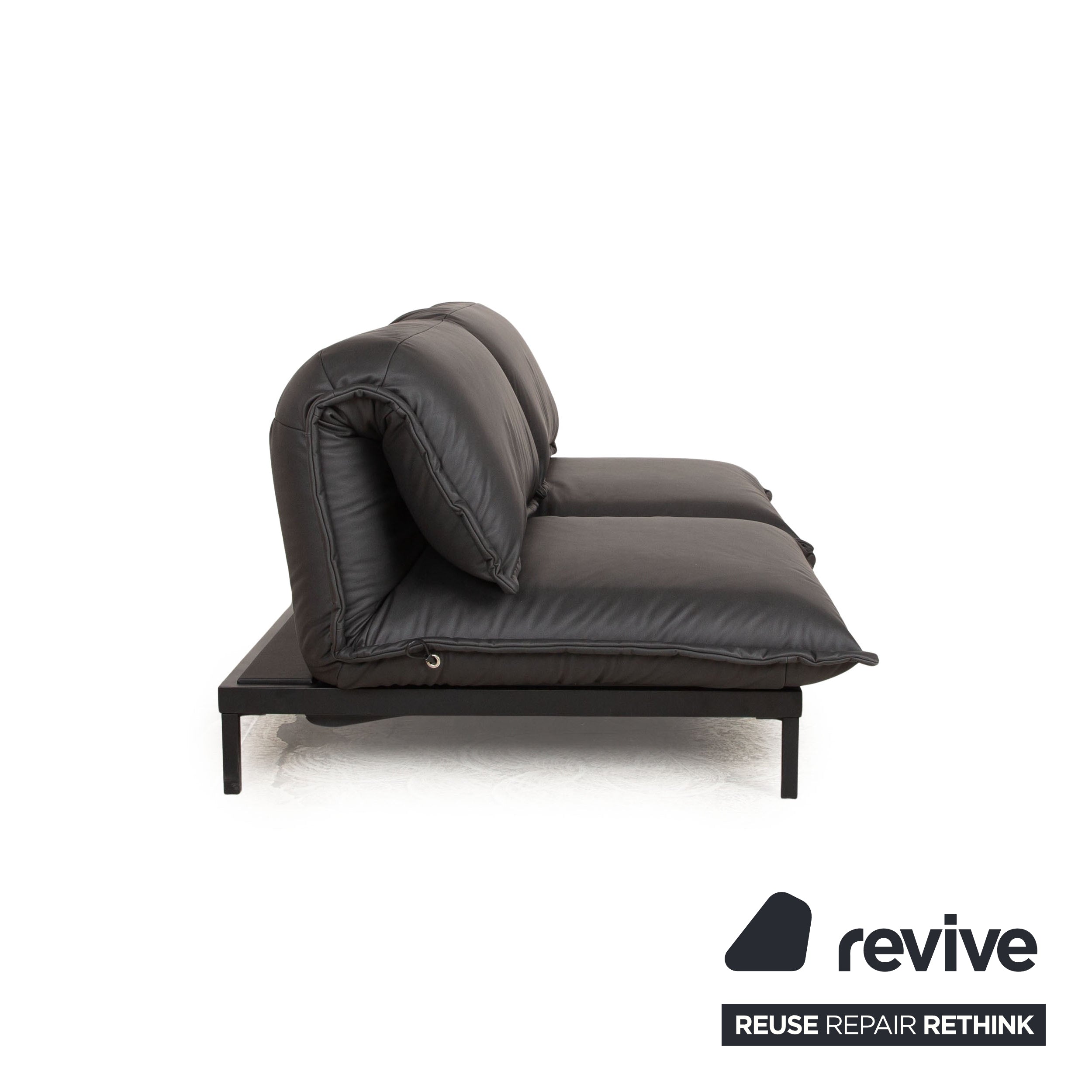 Rolf Benz Nova 340 veganes Leder Stoff Zweisitzer Grau Sofa Couch Neubezug