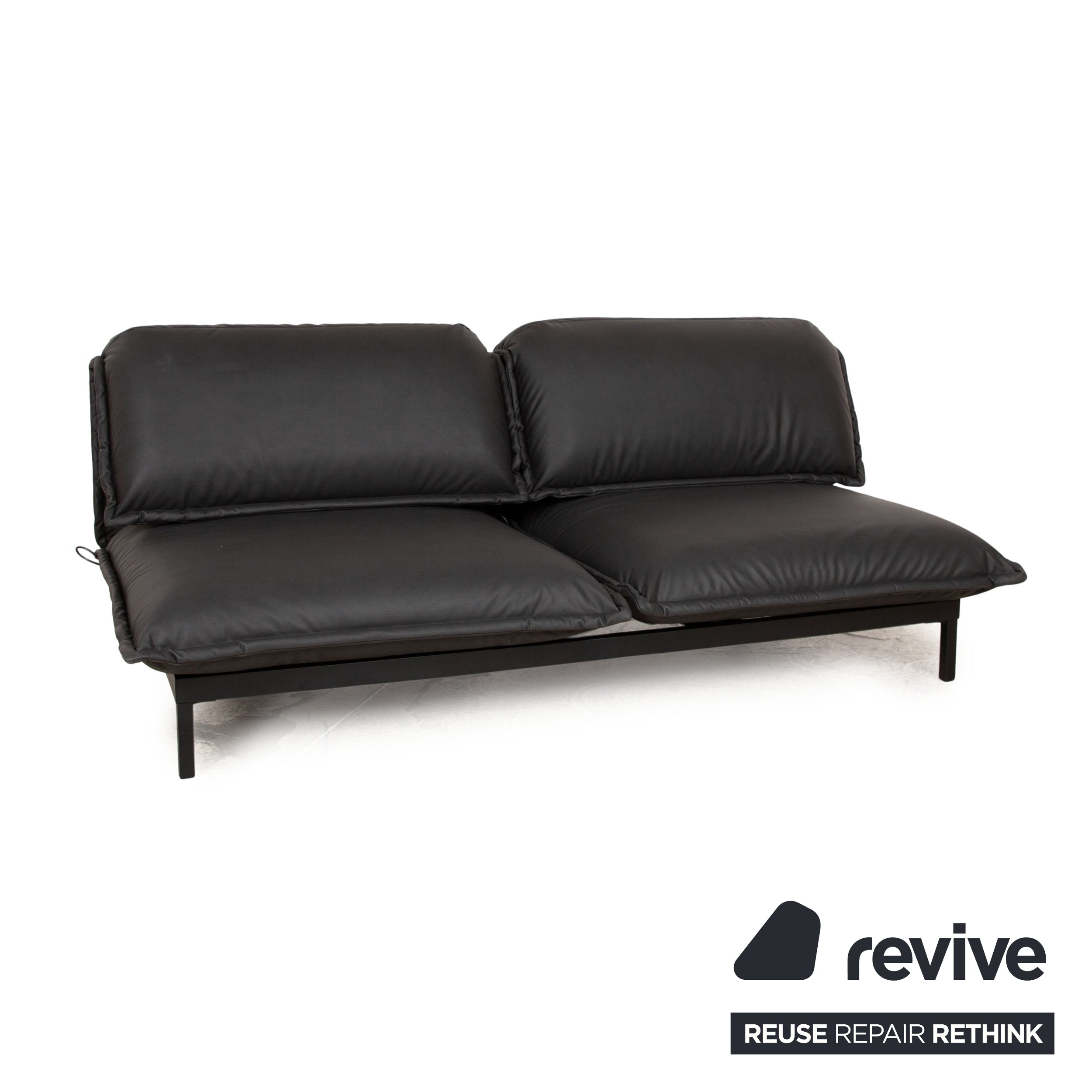 Rolf Benz Nova 340 veganes Leder Stoff Zweisitzer Grau Sofa Couch Neubezug