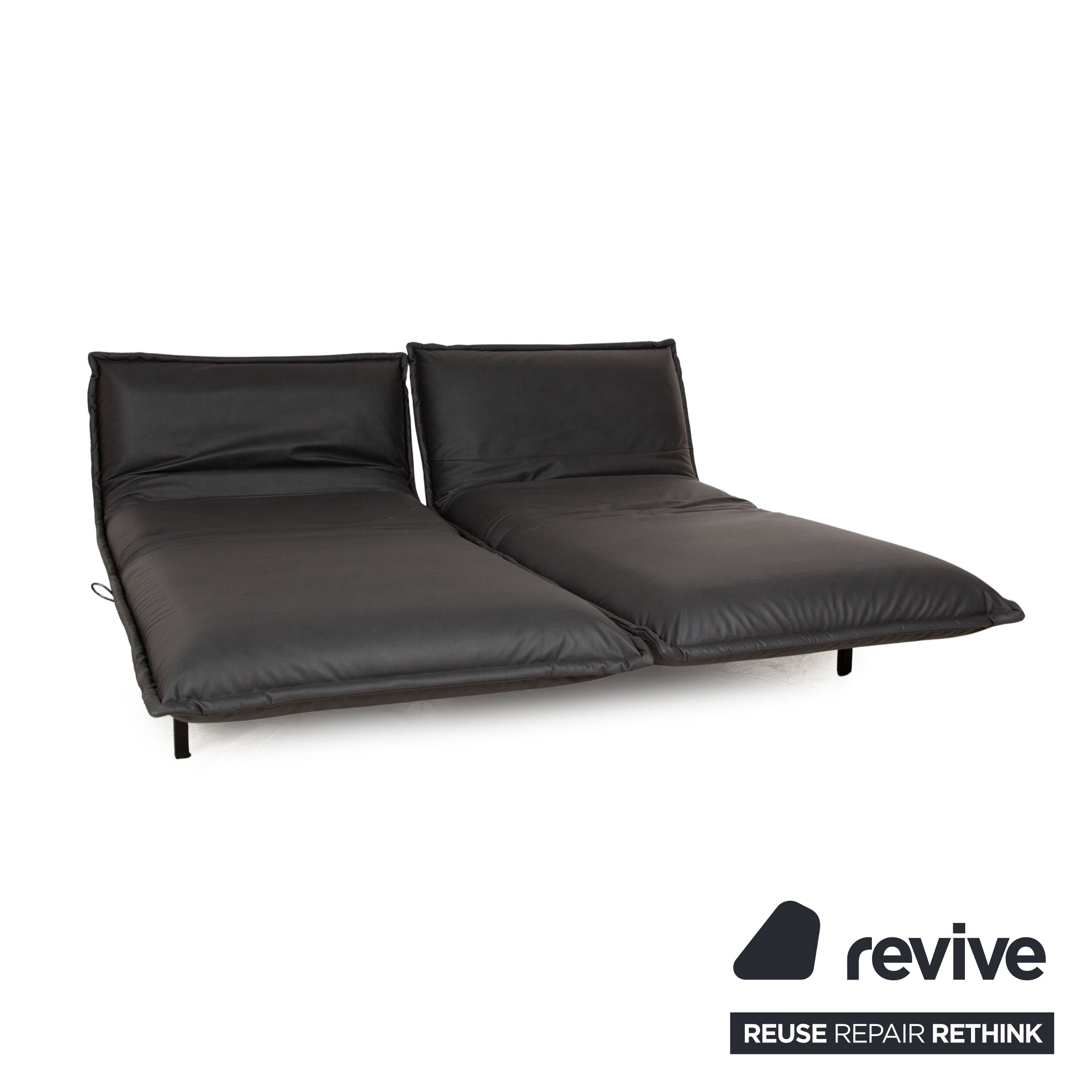 Rolf Benz Nova 340 veganes Leder Stoff Zweisitzer Grau Sofa Couch Neubezug