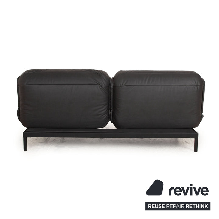 Rolf Benz Nova 340 vegan leather fabric two-seater black grey sofa couch new cover