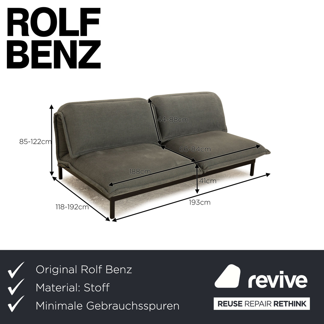 Rolf Benz Nova 340 canapé deux places en tissu gris fonction manuelle fonction sommeil