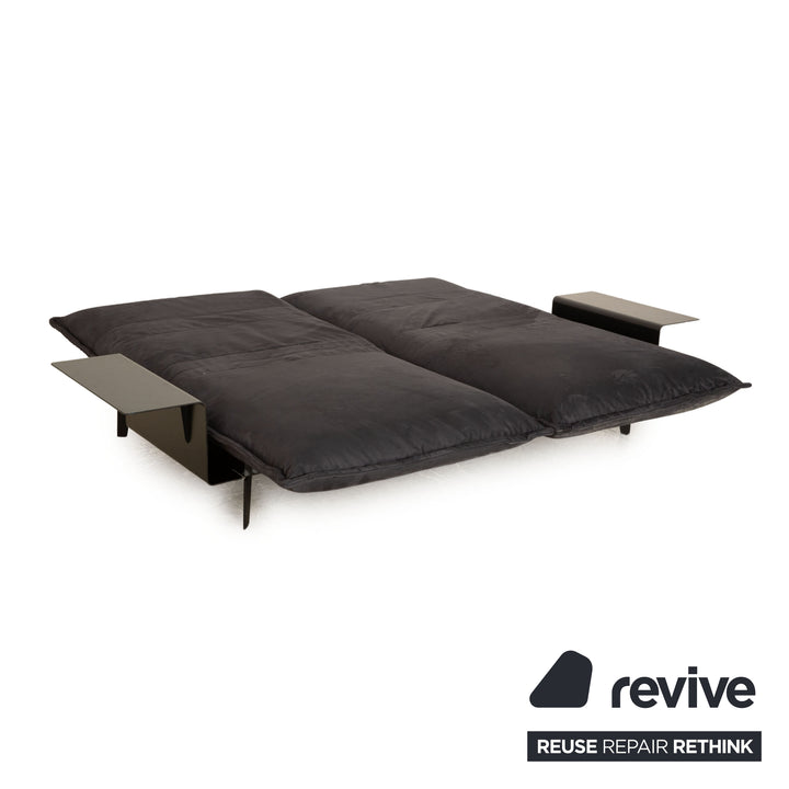 Rolf Benz Nova 340 fabric two-seater sofa couch gray blue manual function sleep function new cover