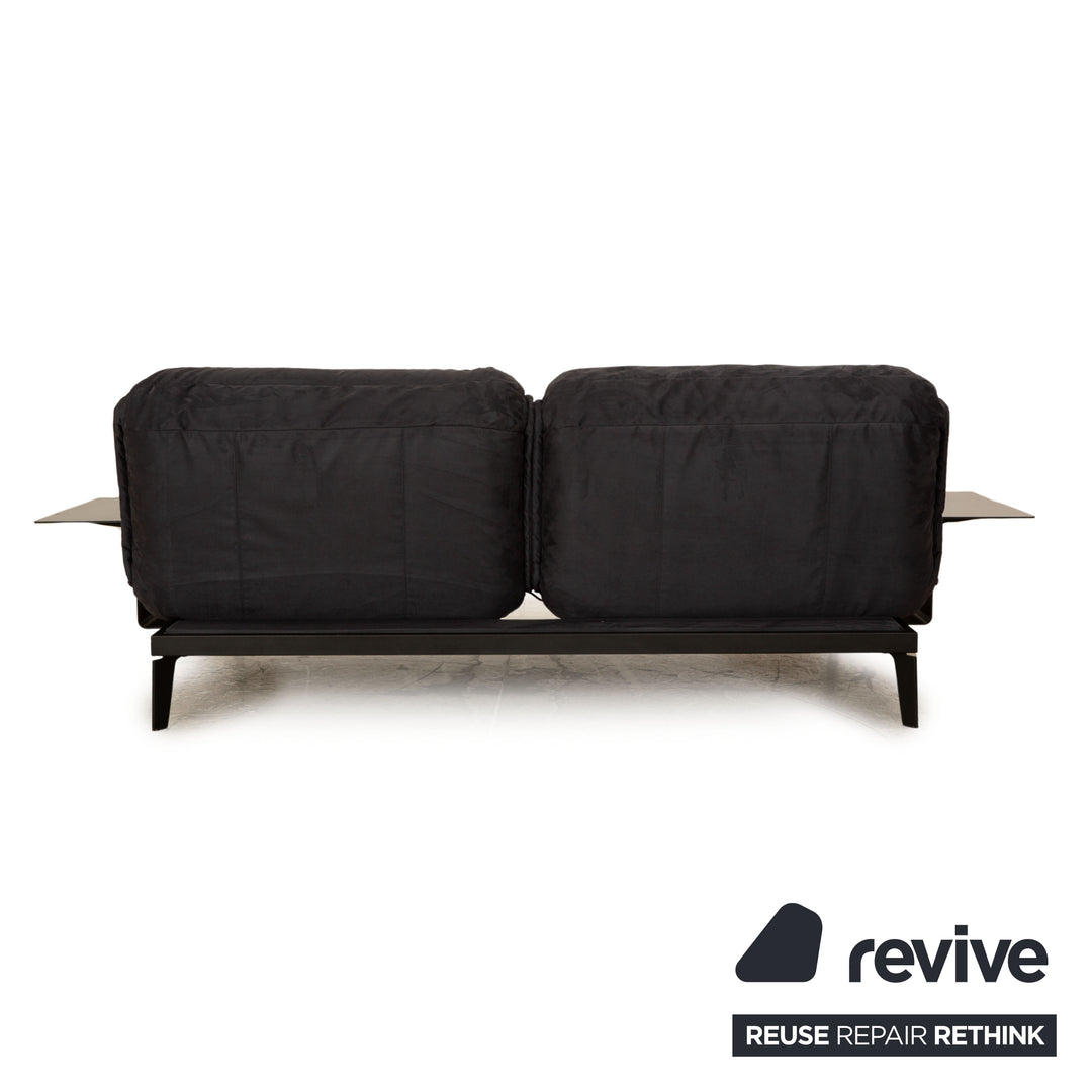 Rolf Benz Nova 340 fabric two-seater sofa couch gray blue manual function sleep function new cover