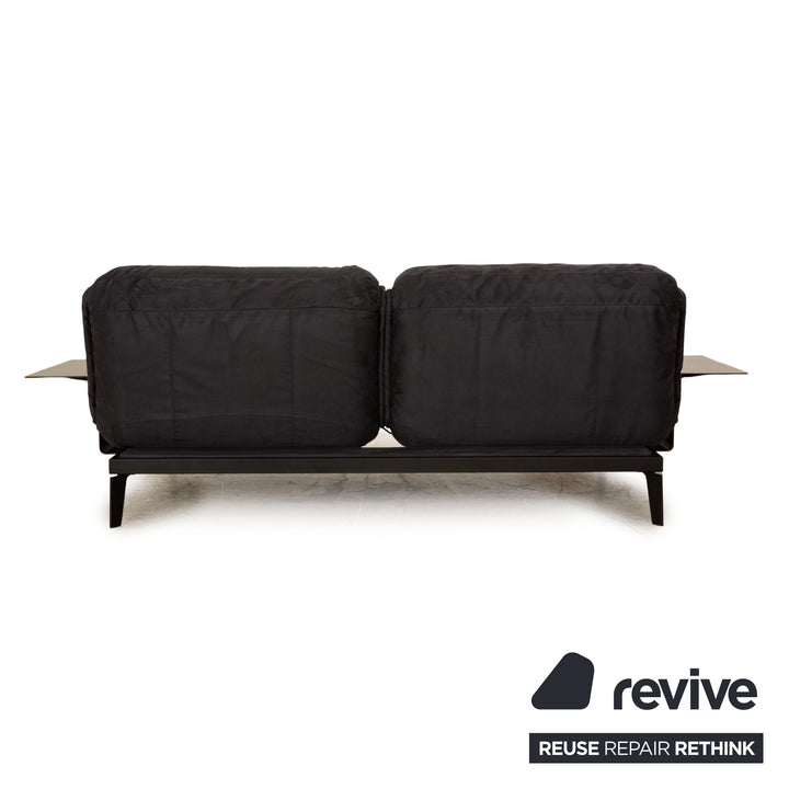 Rolf Benz Nova 340 fabric two-seater sofa couch gray blue manual function sleep function new cover