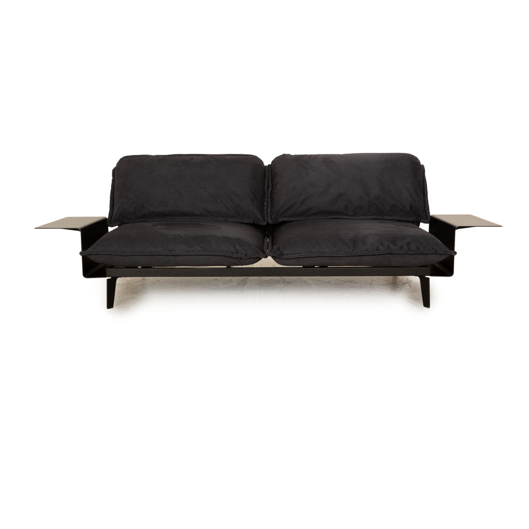 Rolf Benz Nova 340 fabric two-seater sofa couch gray blue manual function sleep function new cover