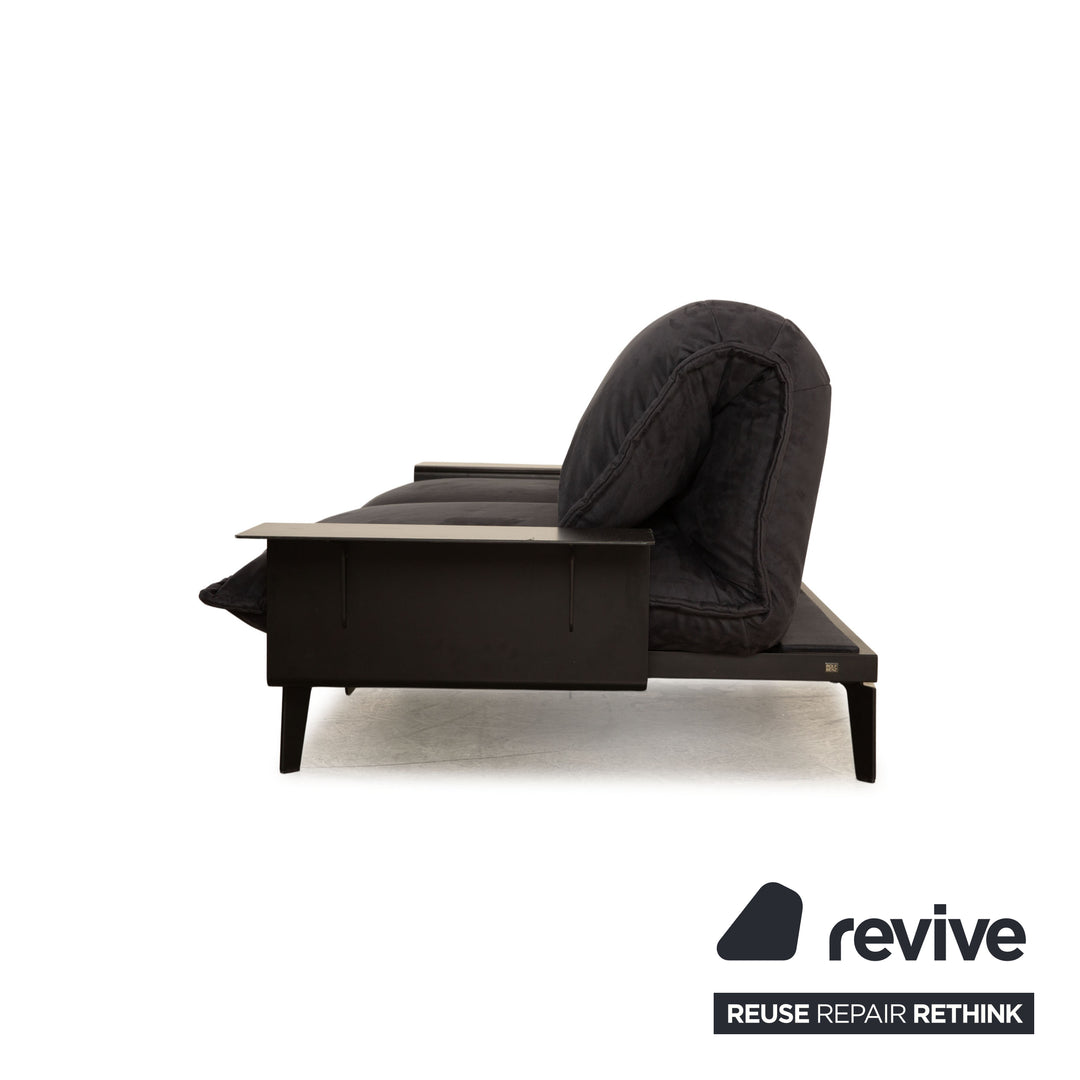 Rolf Benz Nova 340 fabric two-seater sofa couch gray blue manual function sleep function new cover