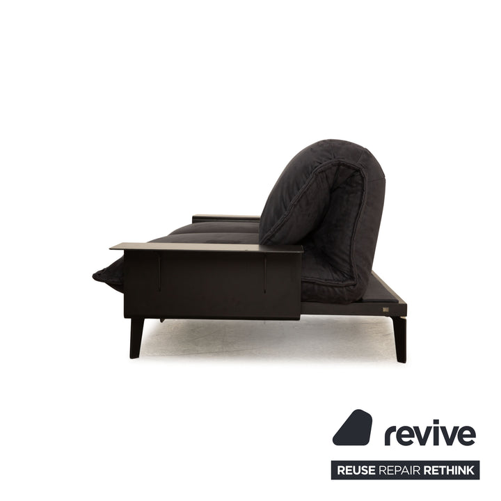 Rolf Benz Nova 340 fabric two-seater sofa couch gray blue manual function sleep function new cover