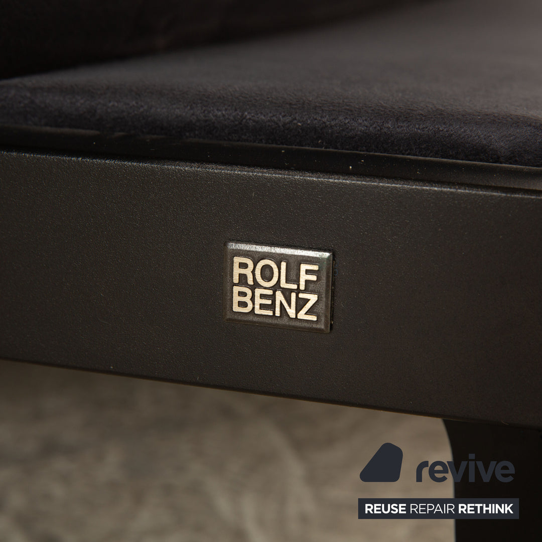 Rolf Benz Nova 340 fabric two-seater sofa couch gray blue manual function sleep function new cover