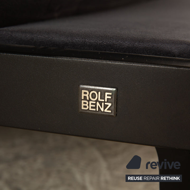 Rolf Benz Nova 340 fabric two-seater sofa couch gray blue manual function sleep function new cover