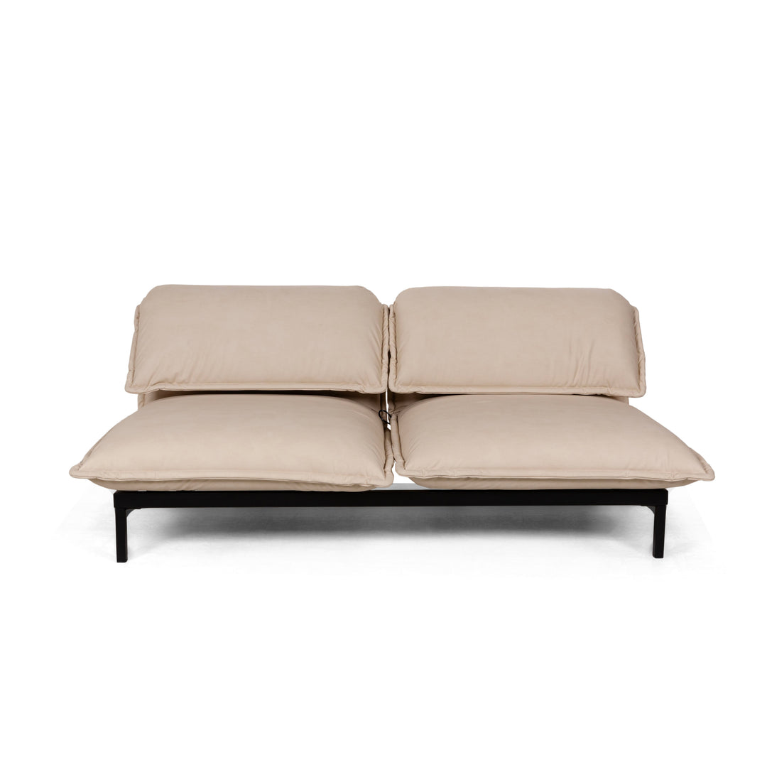 Rolf Benz Nova 340 veganes Leder Stoff Zweisitzer Creme Sofa Couch Neubezug