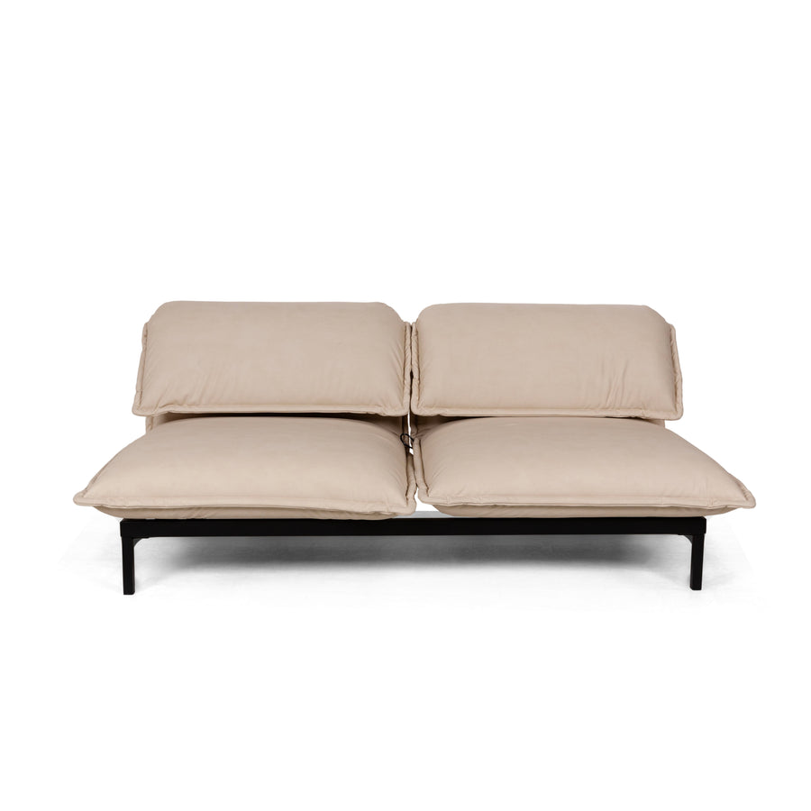 Rolf Benz Nova 340 veganes Leder Stoff Zweisitzer Creme Sofa Couch Neubezug