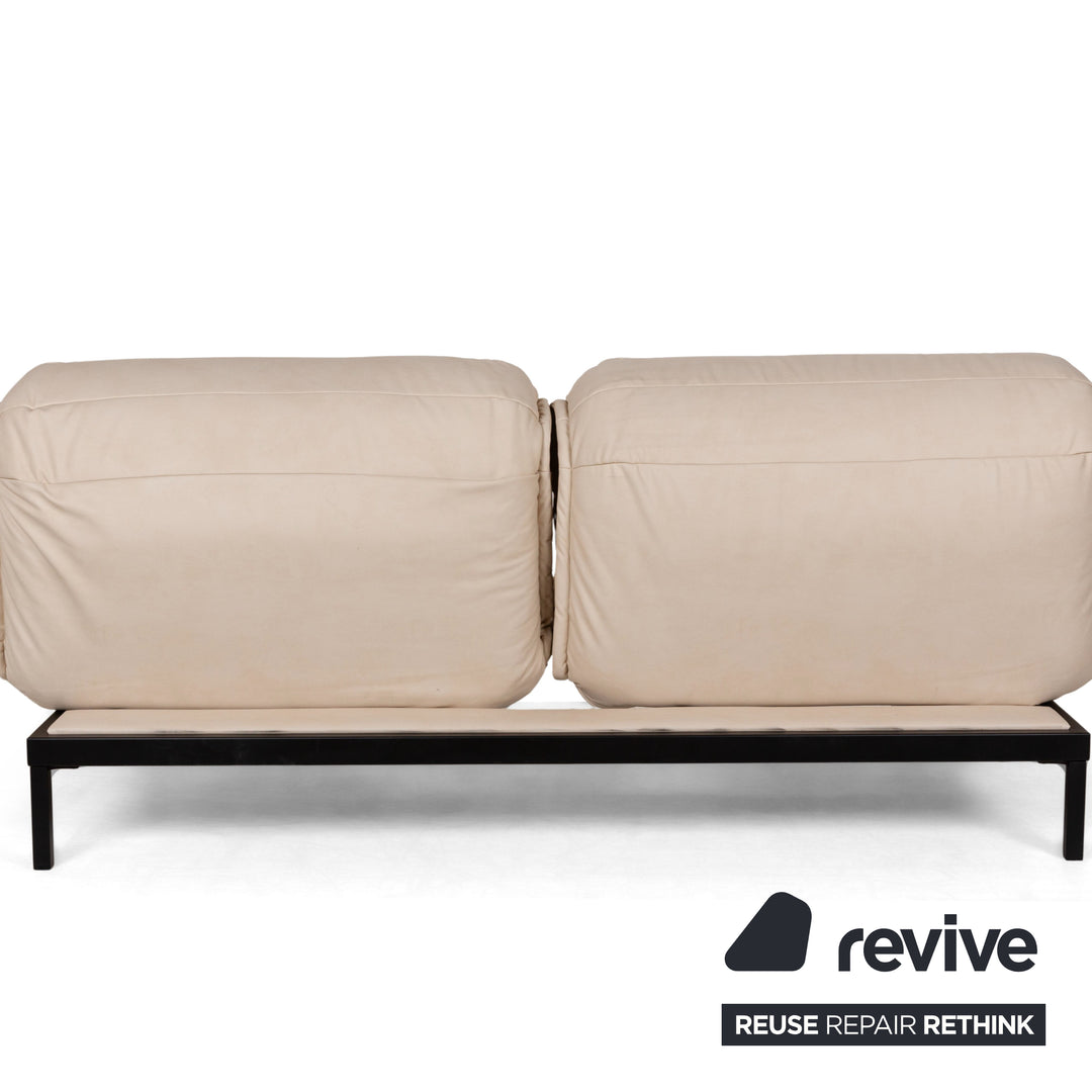 Rolf Benz Nova 340 veganes Leder Stoff Zweisitzer Creme Sofa Couch Neubezug