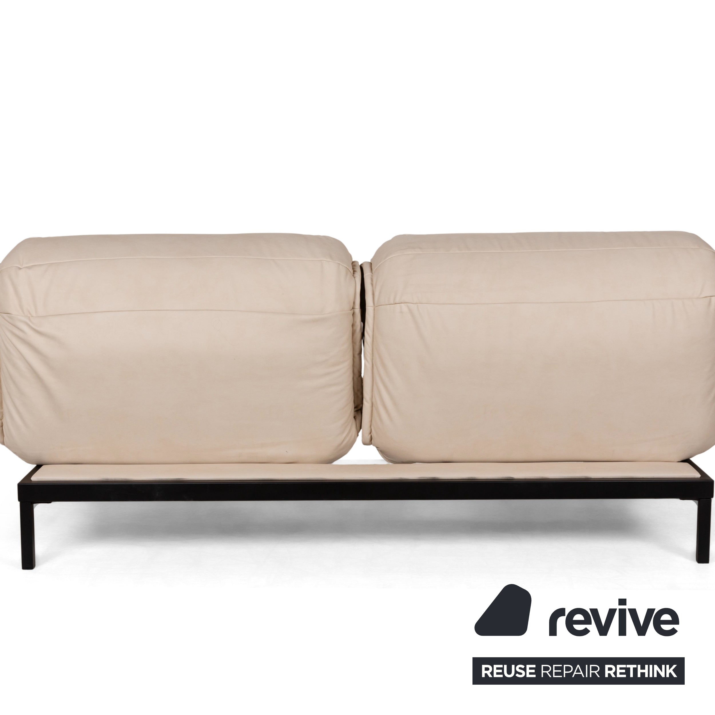 Canapé 2 places en cuir vegan Rolf Benz Nova 340 crème avec nouvelle housse