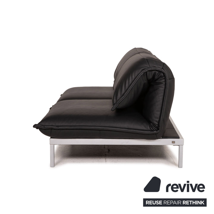 Rolf Benz Nova Leder Sofa Schwarz Zweisitzer Funktion Schlaffunktion Schlafsofa Couch