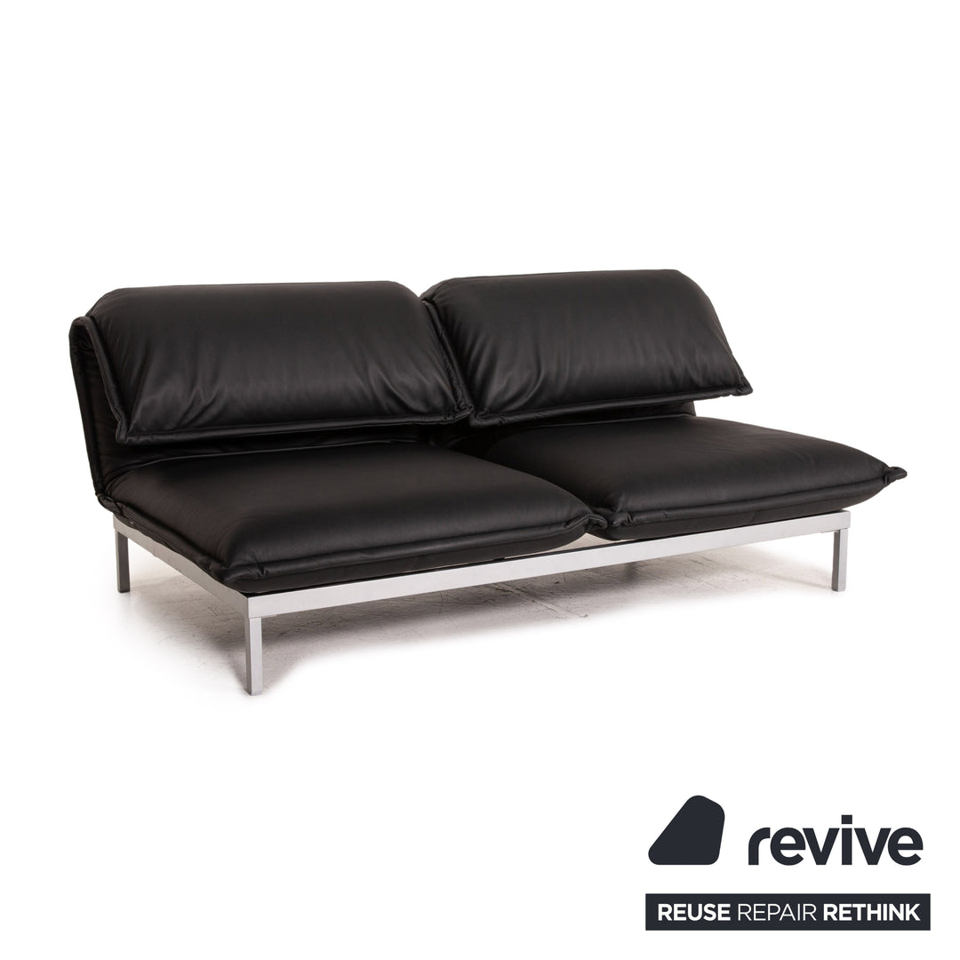 Rolf Benz Nova Leder Sofa Schwarz Zweisitzer Funktion Schlaffunktion Schlafsofa Couch