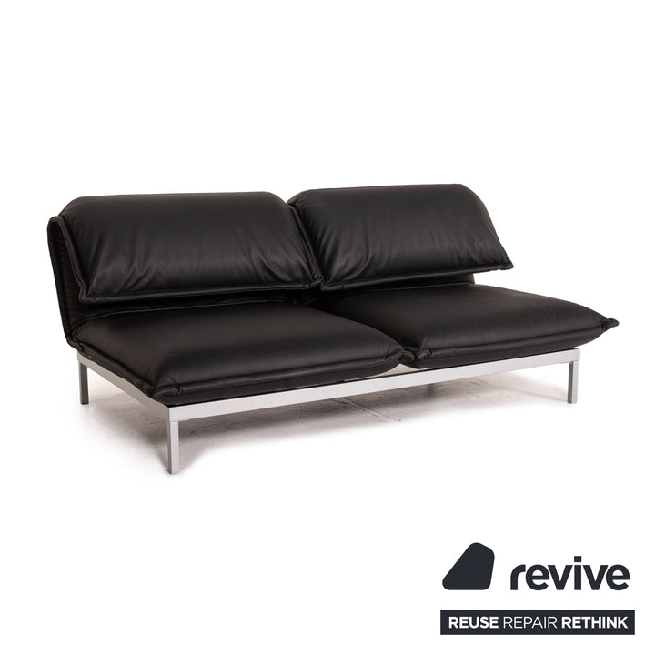Rolf Benz Nova Leder Sofa Schwarz Zweisitzer Funktion Schlaffunktion Schlafsofa Couch