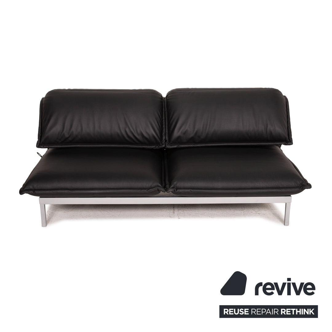 Rolf Benz Nova Leder Sofa Schwarz Zweisitzer Funktion Schlaffunktion Schlafsofa Couch