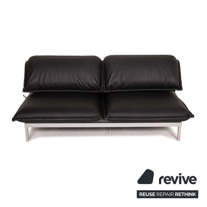Rolf Benz Nova Leder Sofa Schwarz Zweisitzer Funktion Schlaffunktion Schlafsofa Couch